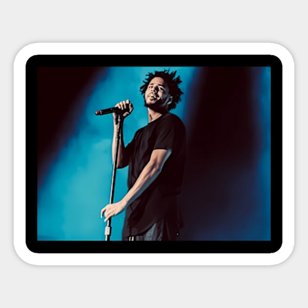 J Cole Sticker by binchudala